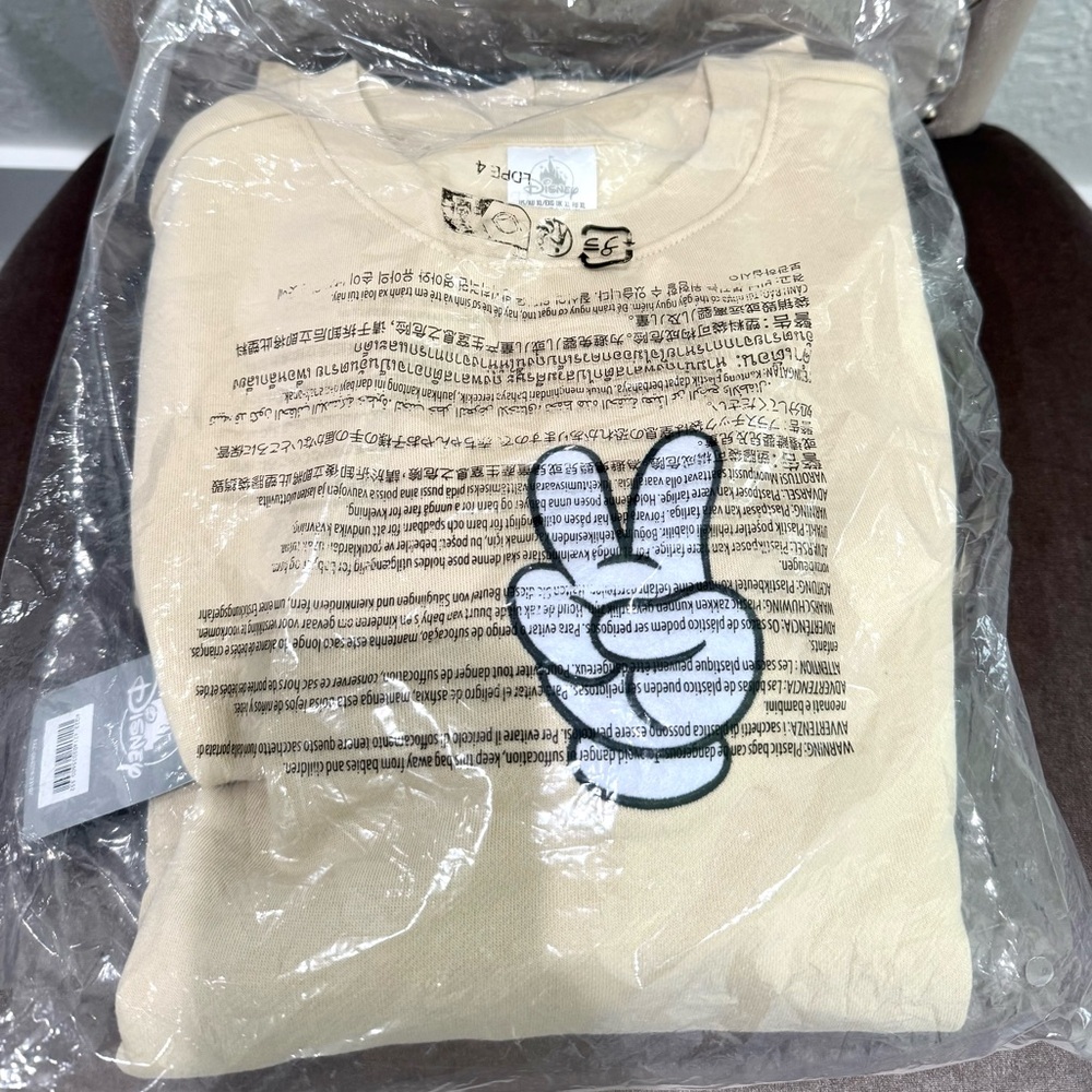 NEW with tags Disney Mickey Mouse Peace Sign Pullover Crewneck Sweatshirt - Picture 2 of 5